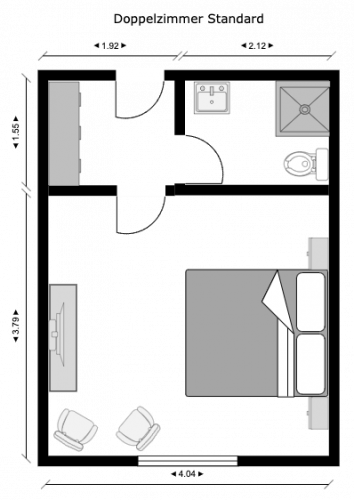 Drawing Doppelzimmer Standard